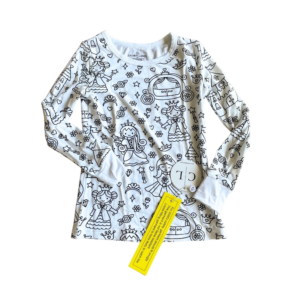 NEW Caden Lane Colorable Bamboo Pajama Top, Far Far Away - Size 5/6